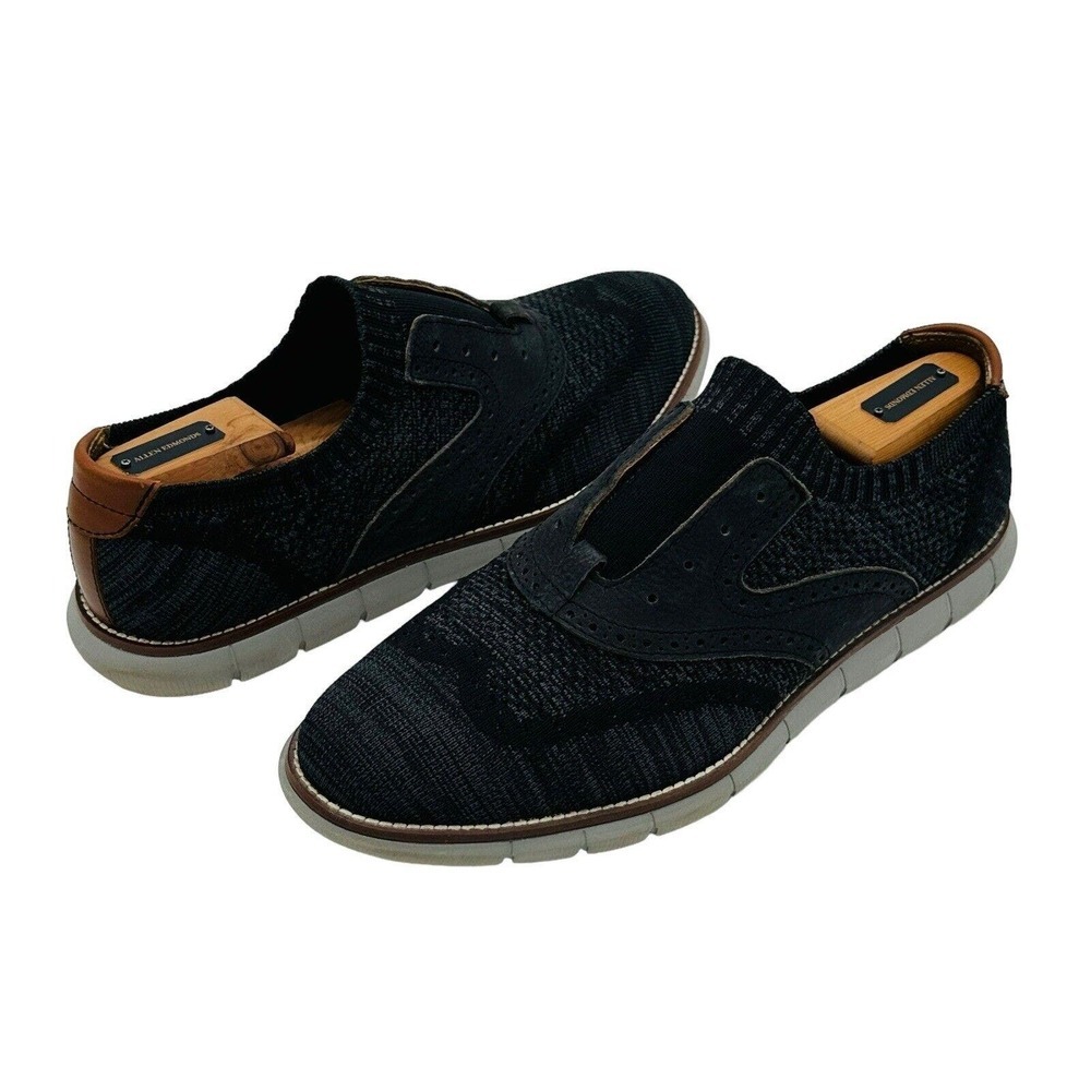 Johnston & Murphy Holden Knit Wingtip Oxford Shoes Memory Foam Mens Size 9 Gray